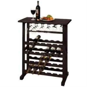 floor standing dark espresso 24 bottle wine rack